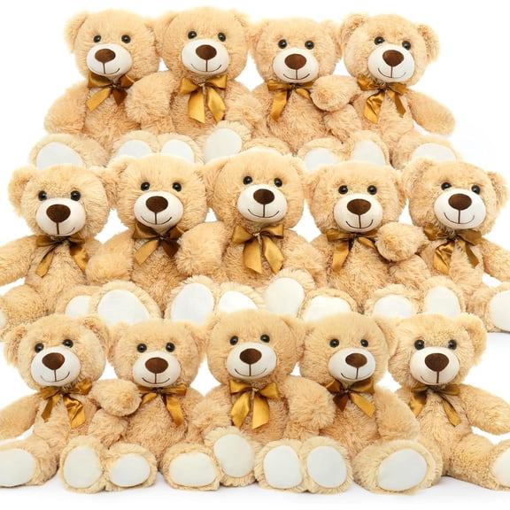 8-piece set of khaki teddy bear plush toys, perfect for baby parties, weddings, parties, engagements, etc. Soft and compact, 11-inch size, adorable mini teddy bears.
