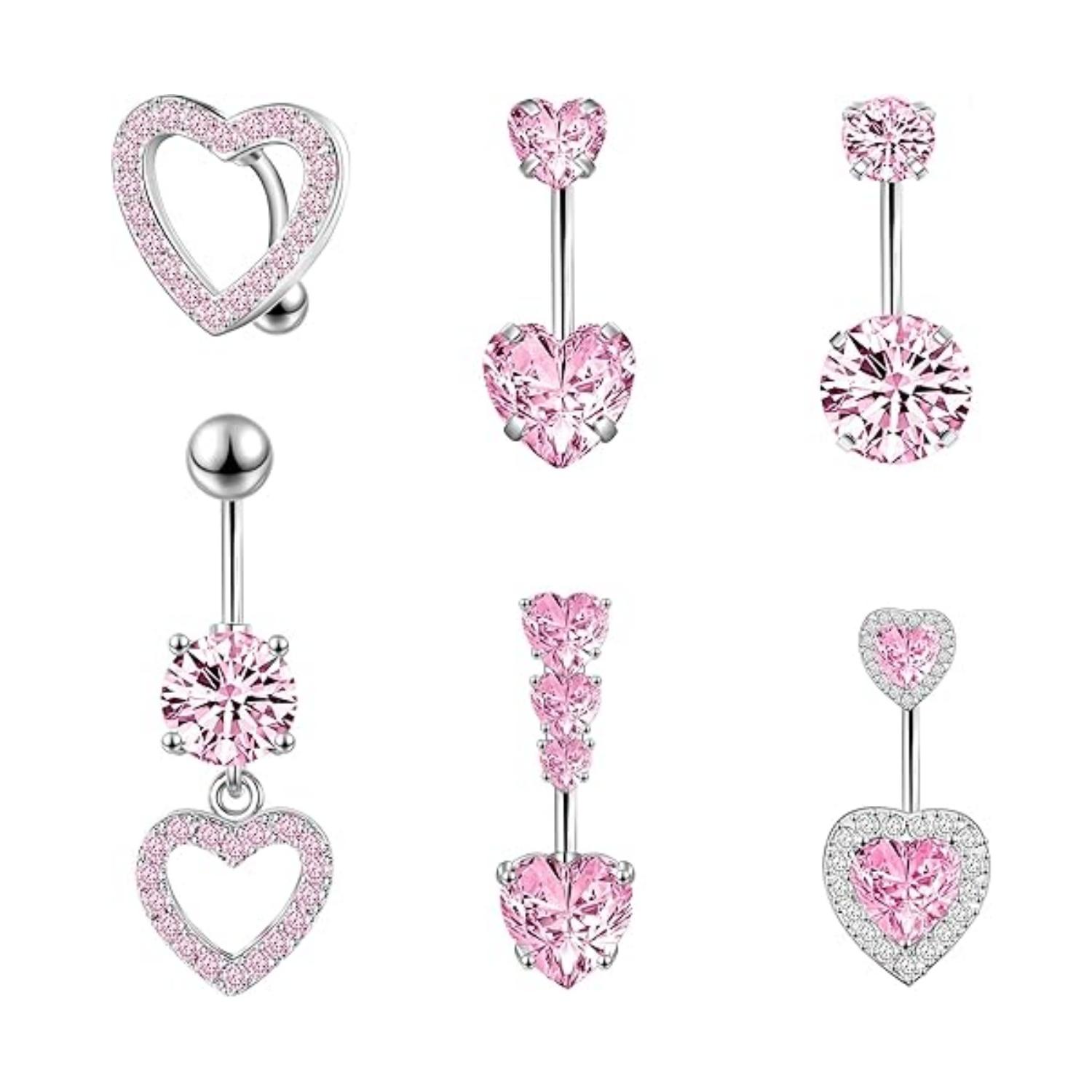 8-pieces Belly Button Ring, Dangle Belly Piercing Belly Rings, Fashion ...