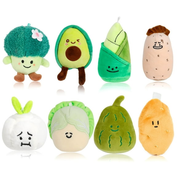 8 pieces of Kitchen Vegetable Series plush toy pendants (with chain separately)