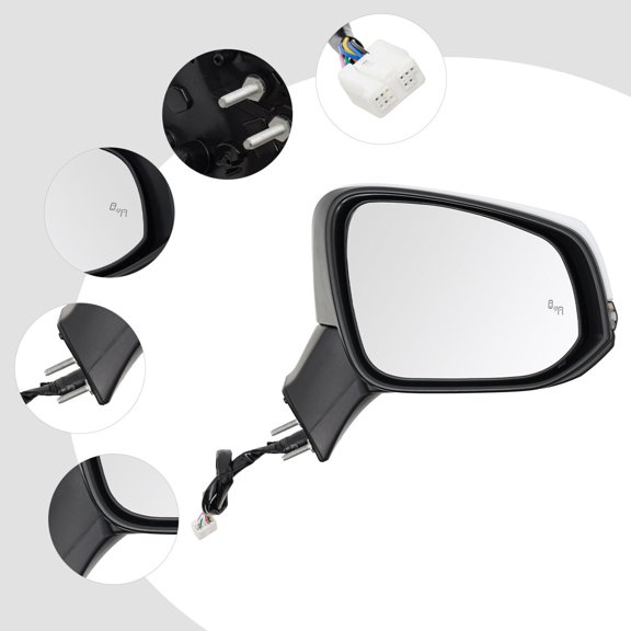 8 pin Car Side Mirror for 2019-2024 Toyota RAV4 Power Heated Turn Lamp, Right Side Mirror, Passanger Side Mirror