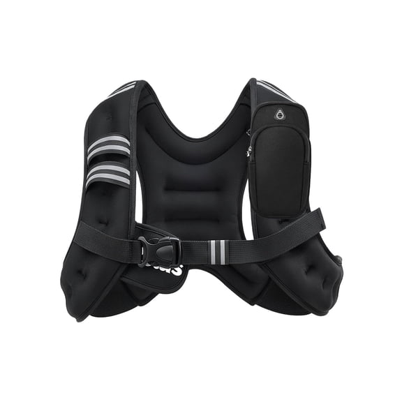 8 Pound Adjustable Straps, Breathable Mesh Polyester Fiber Waistcoat Pattern Black Weighted Vests, 10.6 x 8.3 x 3.3 Inches