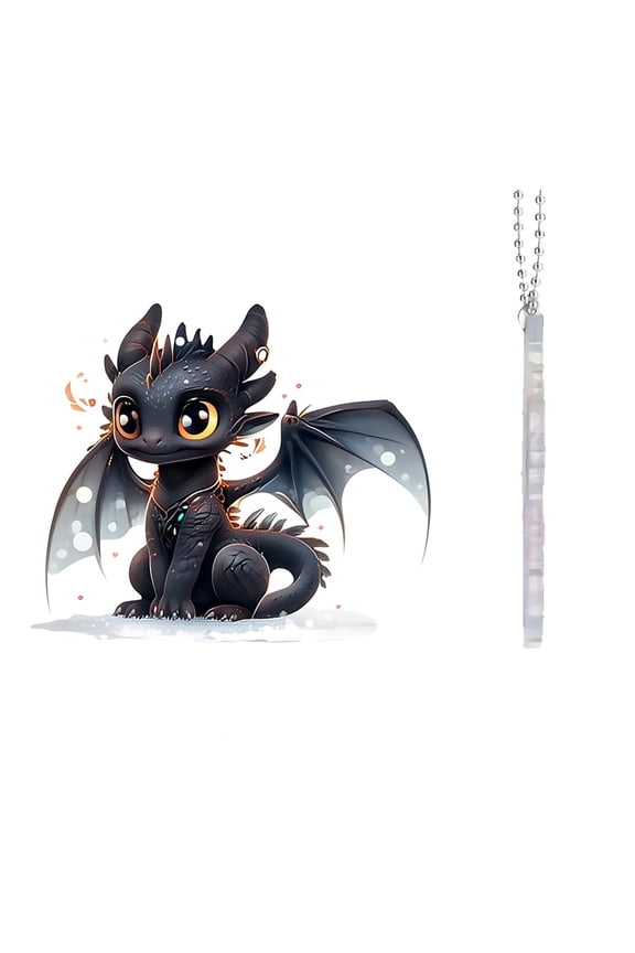 8 set Acrylic Pendant Decorations with Metal Finding Car Decoration Dragon 74x76x3mm