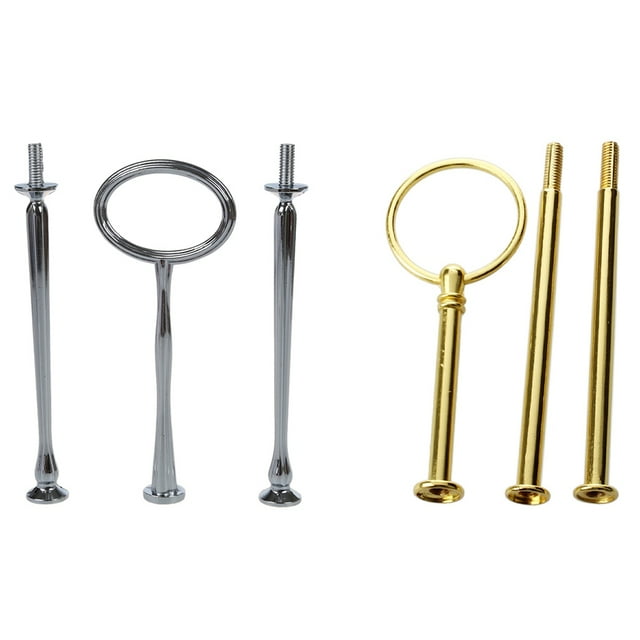 8 set Wedding Metal 3 Tier Cake Stand Center Handle Rods Fittings Kit