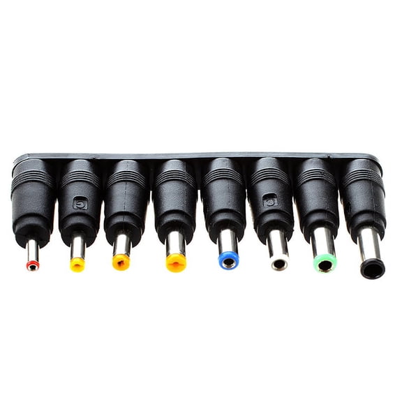 8 sets universal jack DC power plug converter,8 x pin DC power plug converter,Black, Silver
