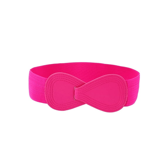 8-shaped Faux Leather Buckle Belt Fuchsia for Ladies