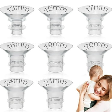 8 sizes Breast Pump Flange Inserts Sizing Kit Compatible with 24mm Flange/Shield of Most Pumps, Insert for Breast Pump Replacement Accessories