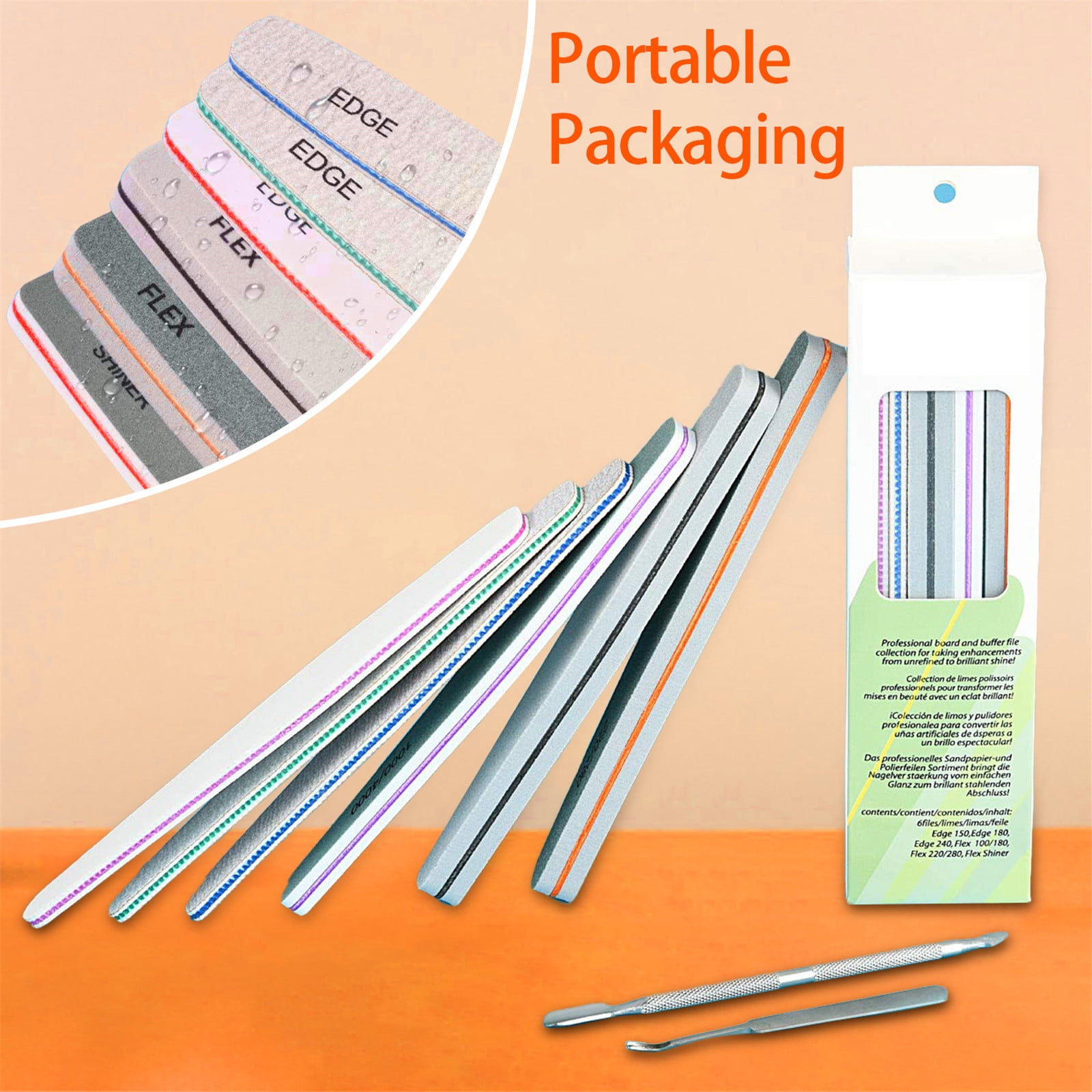 8 smoothing and polishing nail files, for manicure and nail art in