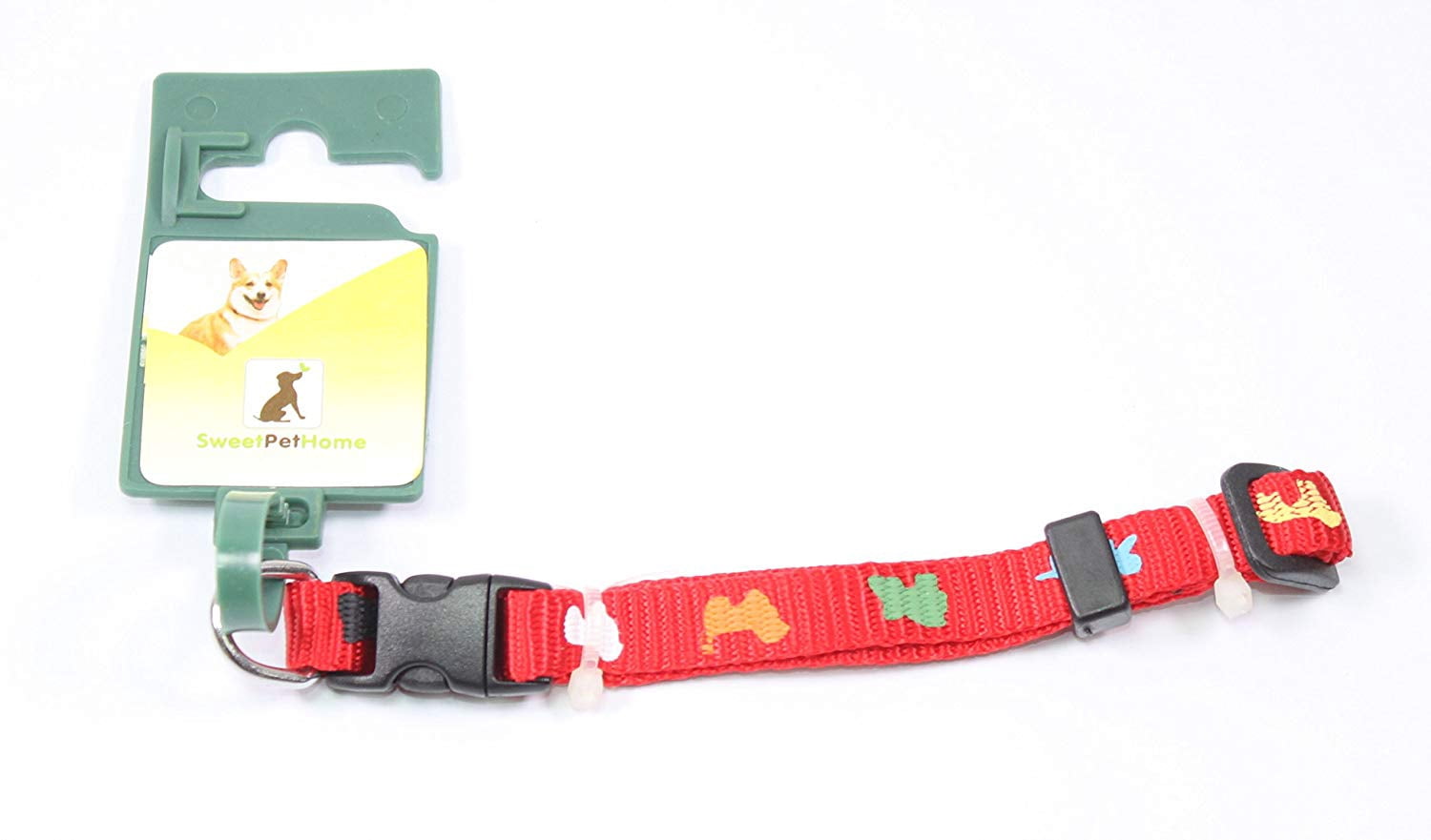 8" to 12" Inch Adjustable Red Coloful Puppies Nylon Collar for Small Sized Dogs