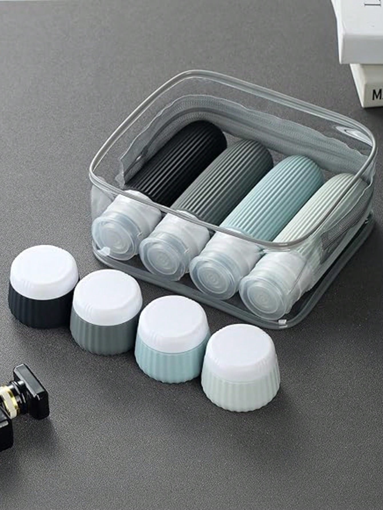 8 travel bottles for toiletries, 3 ounces (about 85 grams) of travel toiletries approved by TSA, travel containers for toiletries, with transparent bags, leak proof silicone can squeeze travel essent