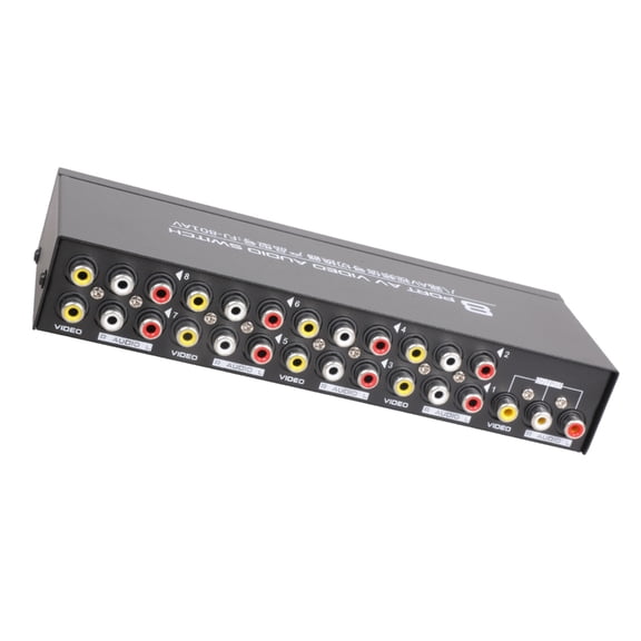 8-way Composite RCA AV Splitter 1X8 Video 1 in 8 out Selector Box Splitter Distributor for STB DVD HDTV