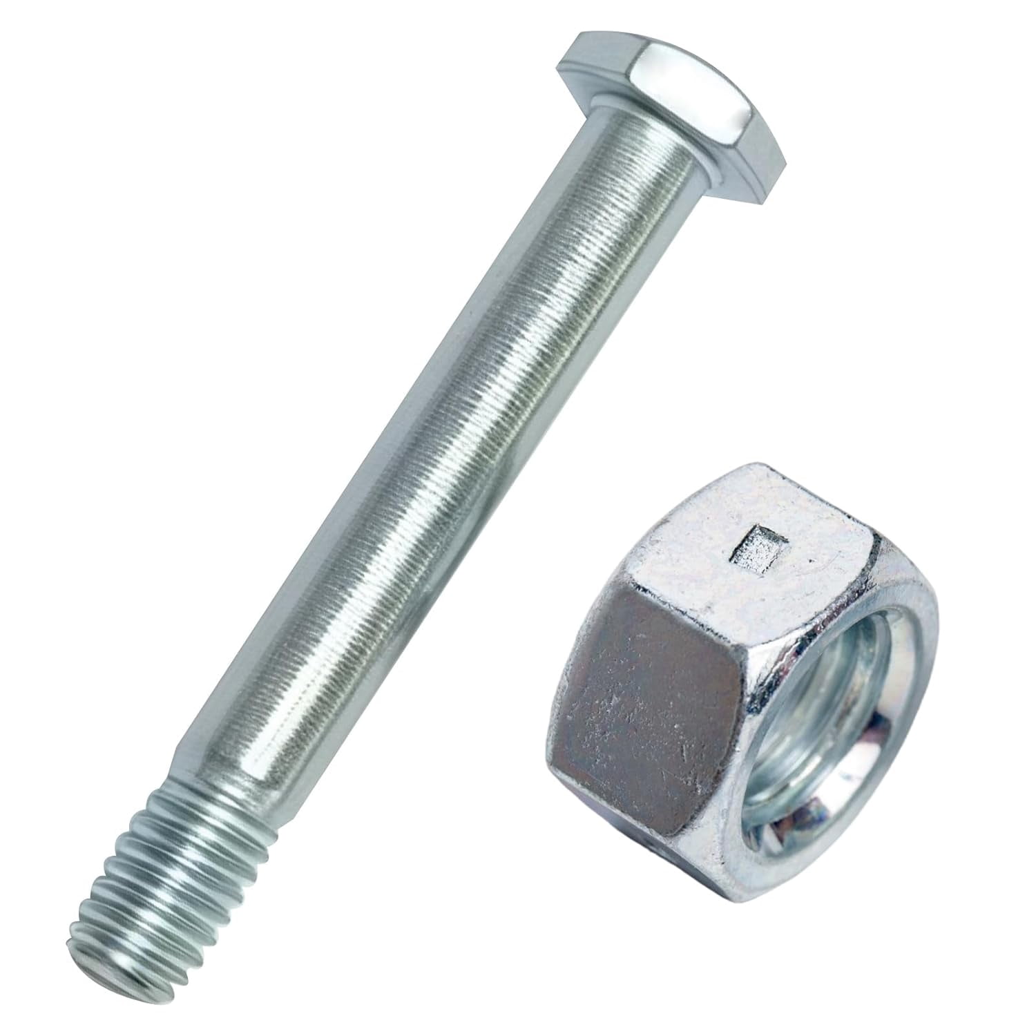 8- wheel bolts and nuts, 82.5mm long, galvanized carbon steel, hex head screws with double locking nuts, replacement hardware for hand trucks, platform trucks, and tool carts