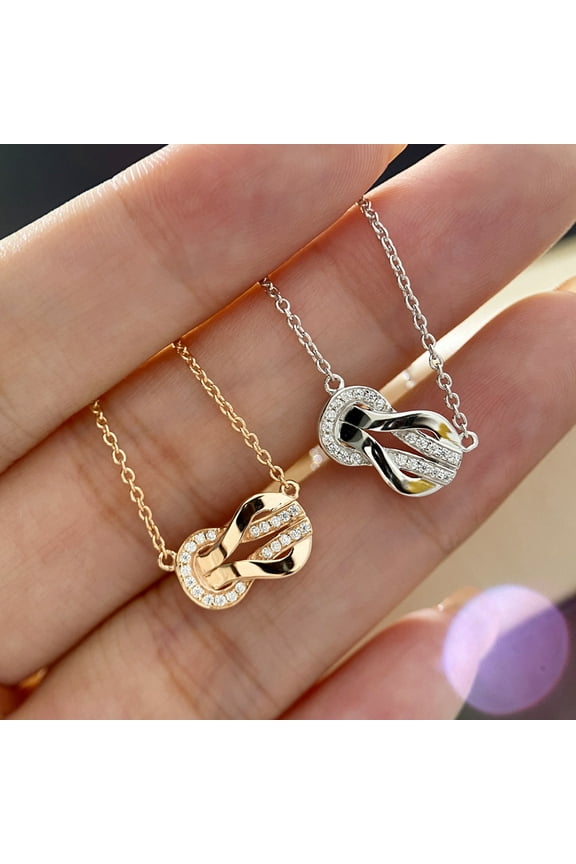 8-word Unlimited Double-layer Laminated 18K Gold Plated Vachette Clasp Necklace