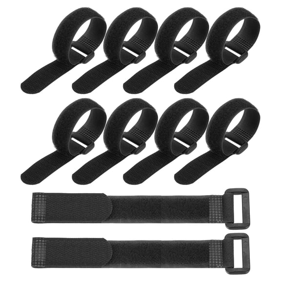 Uxcell Reusable Cable Tie Adjustable Hook and Loop Straps Cord Management Wire Wrap Cord Ties Organizer for Home 8 x 0.79 Inch Black