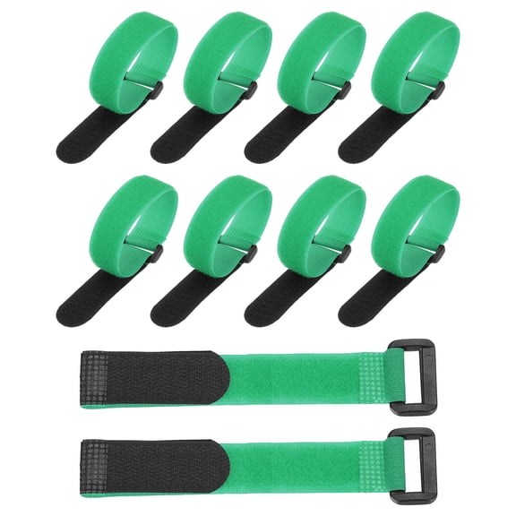 Uxcell Reusable Cable Tie Adjustable Hook and Loop Straps Cord Management Wire Wrap Cord Ties Organizer for Home 8 x 0.98 Inch Green