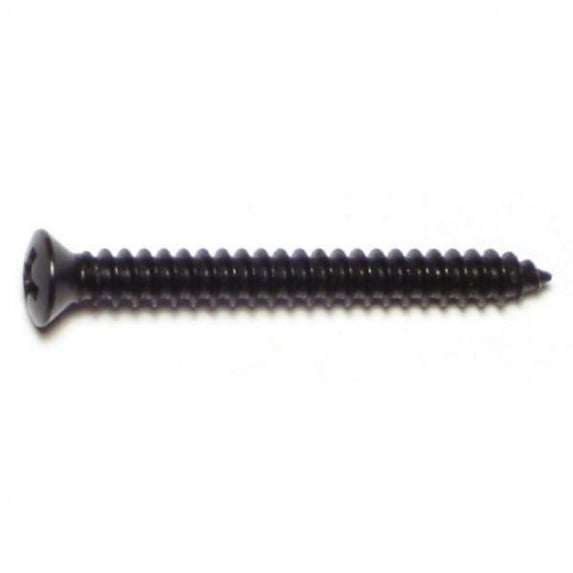 #8 x 1-1/2" Black Phillips Oval Head Sheet Metal Screws SMSJ-106 (25 pcs.)