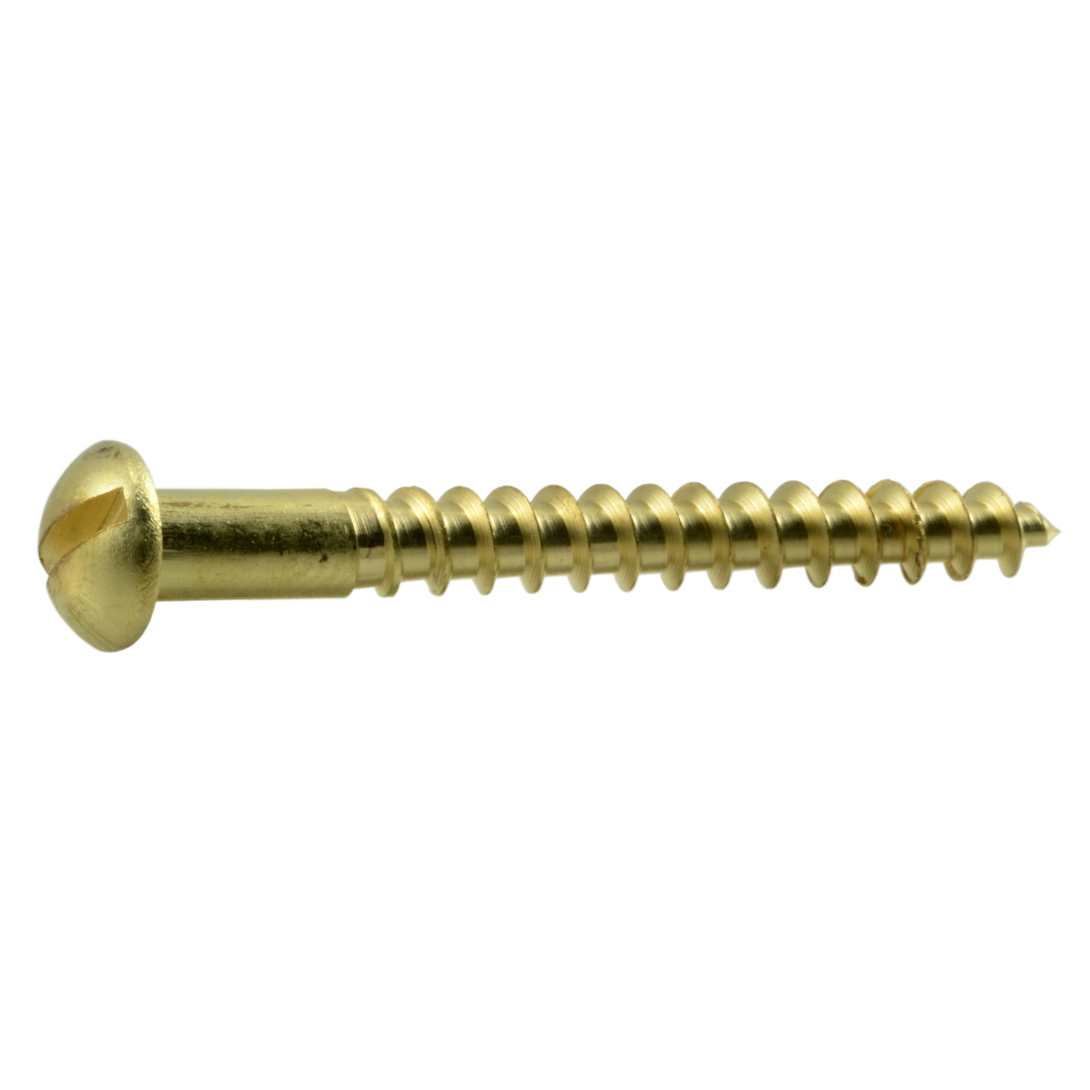 #8 x 1-1/2" Brass Slotted Round Head Wood Screws (24 pcs.)