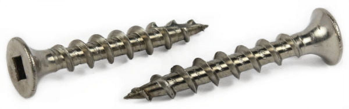 200 Pcs #8 X 1-1/4 Inch Stainless Steel Square Drive Wood Screws - Type 17 Point, Bugle Head, Self-Drilling