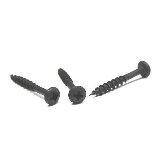 #8 x 1 1/2" Deep Thread Wood Screws / Phillips / Pan Head / Steel / Black Oxide - 5500 Piece Carton