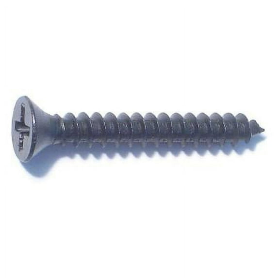 #8 x 1-1/4" Black Steel Phillips Flat Head Sheet Metal Screws (12 pcs.)