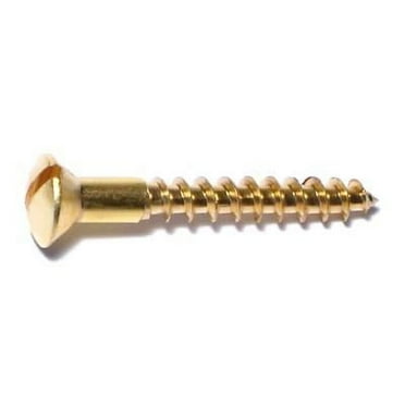 #8 x 1-1/4" Brass Slotted Oval Head Wood Screws WSOB-140