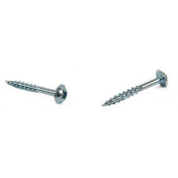 #8 x 1 1/4" Deep Thread Wood Screws / Combo (Square / Phillips) / Round Washer Head / Type 17 Pt / Steel / Zinc - 3000 Piece Carton