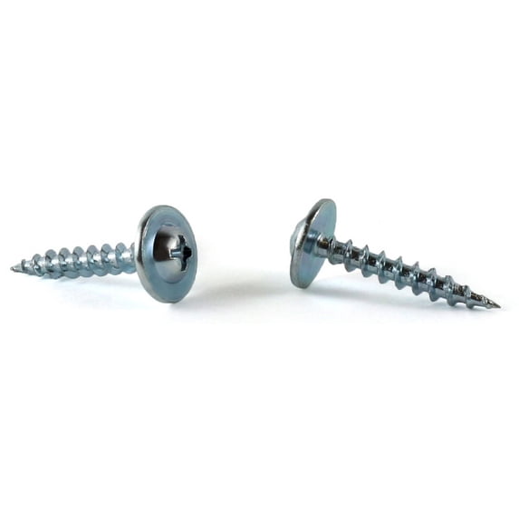 #8 x 1 1/4" Deep Thread Wood Screws / Phillips / Round Washer Head (#10 ...