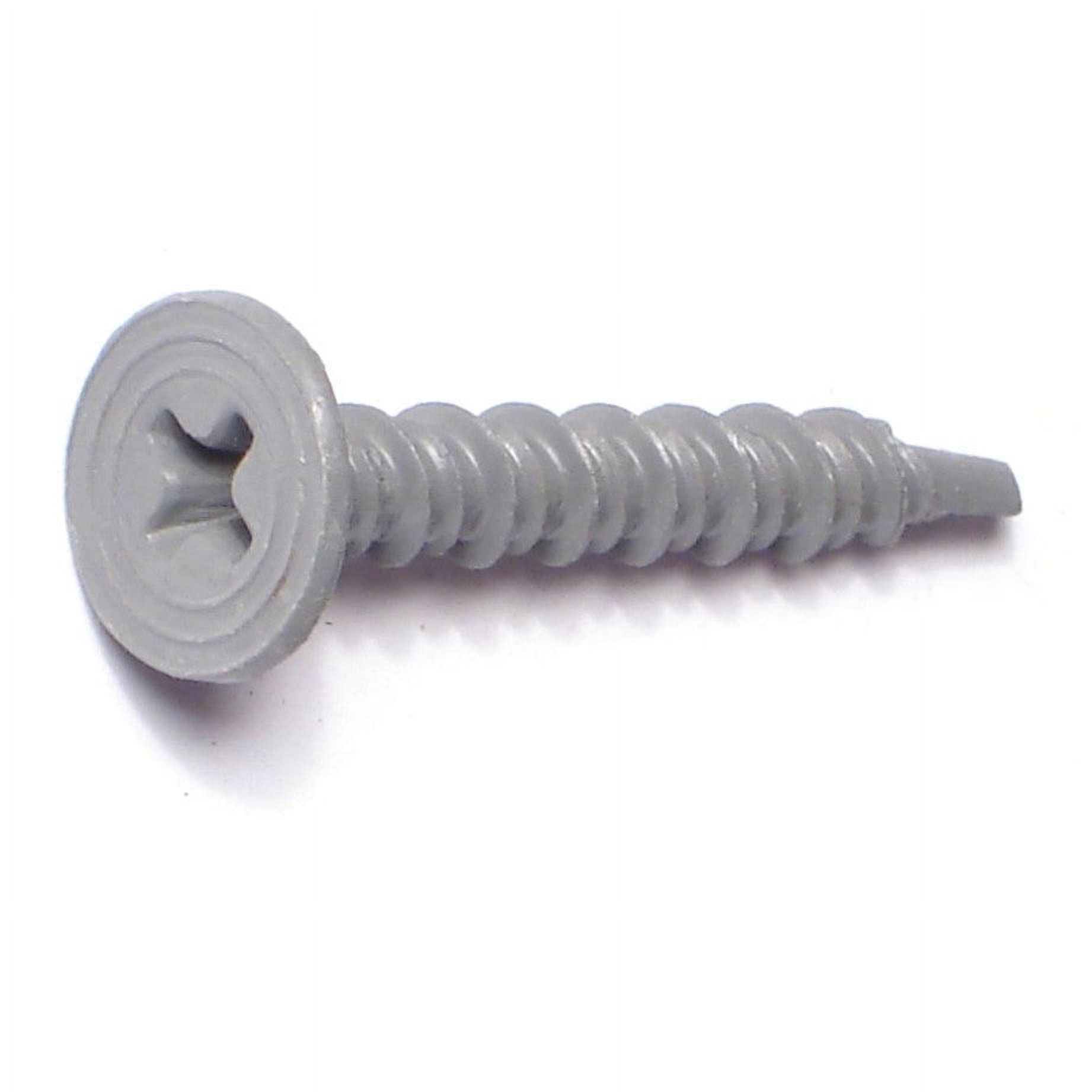 #8 x 1-1/4" Gray Ceramic Coated Steel Phillips Wafer Head Cement Board Self-Drilling Screws CBSWS-046