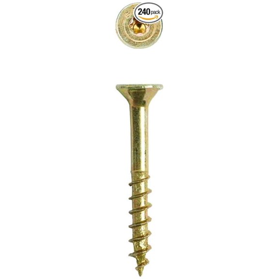 #8 x 1-1/4" Interior Flat Head Wood Screws Construction Torx T-Star Plus (Pack of 5/1200 Total /240 EA Pack) Bit Included Countersunk Flush Finish