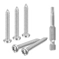 thumbnail image 1 of #8 x 1-1/4" Torx Security Screws, 30Pack Button Head, Self Tapping Screws, 304 Stainless Steel, with Bit T20, 1 of 6
