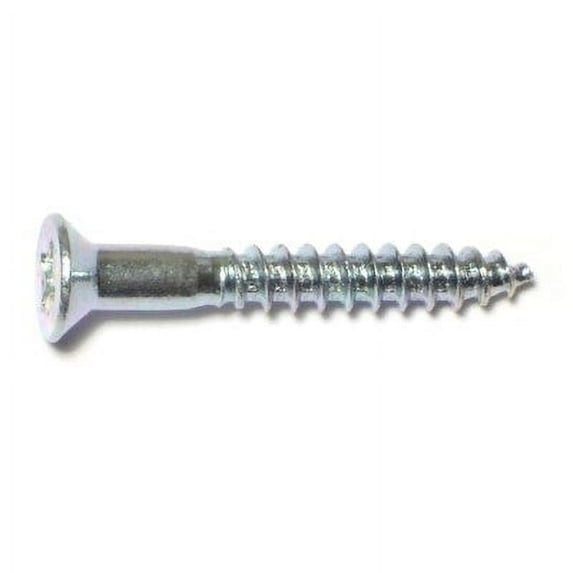 #8 x 1-1/4" Zinc Plated Steel Phillips Flat Head Wood Screws