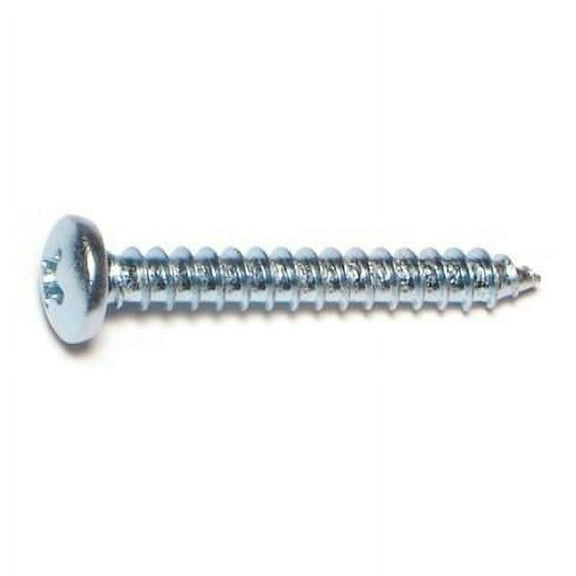 #8 x 1-1/4" Zinc Plated Steel Phillips Pan Head Sheet Metal Screws SMSPS-295