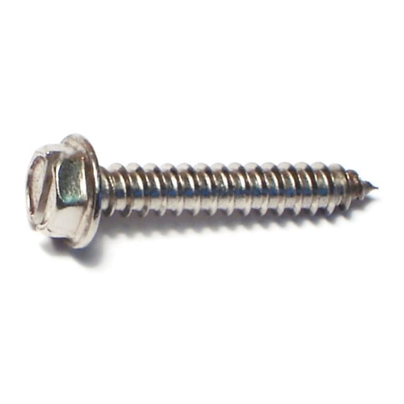 #8 x 1" 18-8 Stainless Steel Slotted Hex Washer Head Sheet Metal Screws SMSHSS-292