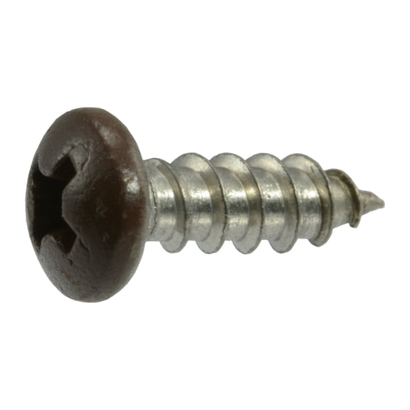 #8 x 1/2" Brown Painted 18-8 Stainless Steel Phillips Pan Head Sheet Metal Screws SMSPSS-566