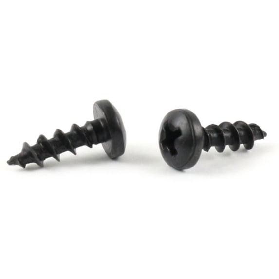#8 x 1/2" Deep Thread Wood Screws / Phillips / Pan Head / Type 17 Pt / Steel / Black Oxide - 7000 Piece Carton