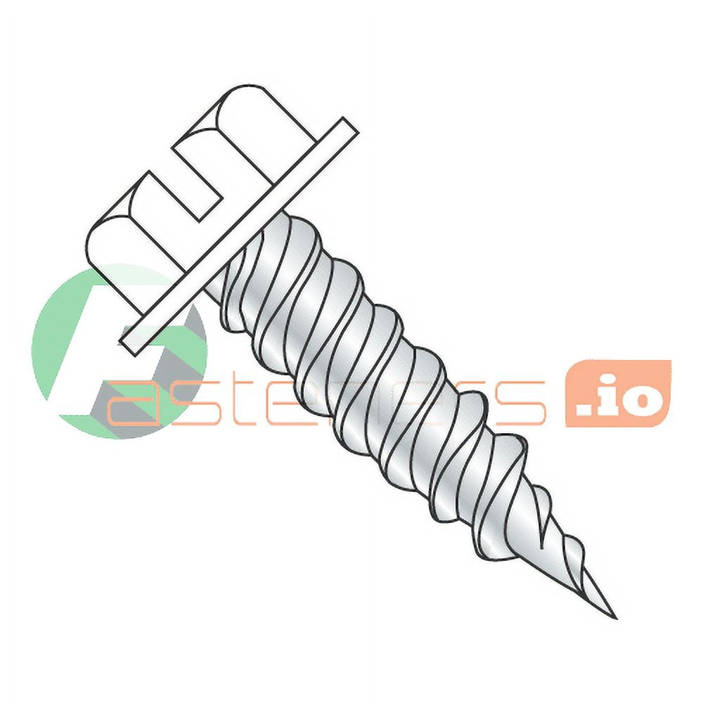 100 Viti Autoperforanti Acciaio Inox #8 X 1/2 Pollice Testa Esagonale Con Bianco