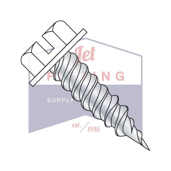 #8 x 1/2" Self-Piercing Screws | Slotted | White Hex Washers Head (1/4" AF) | Steel | Zinc (Quantity: 7000)