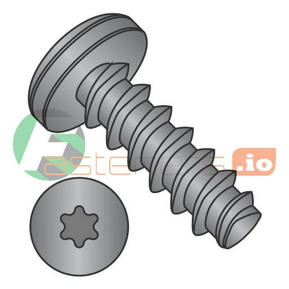 #8 x 1/2" Thread Forming Screws 48-2 Trilobe / Six-Lobe (Torx) / Pan Head / 18-8 Stainless Steel / Black Oxide (Quantity: 5,000 pcs)