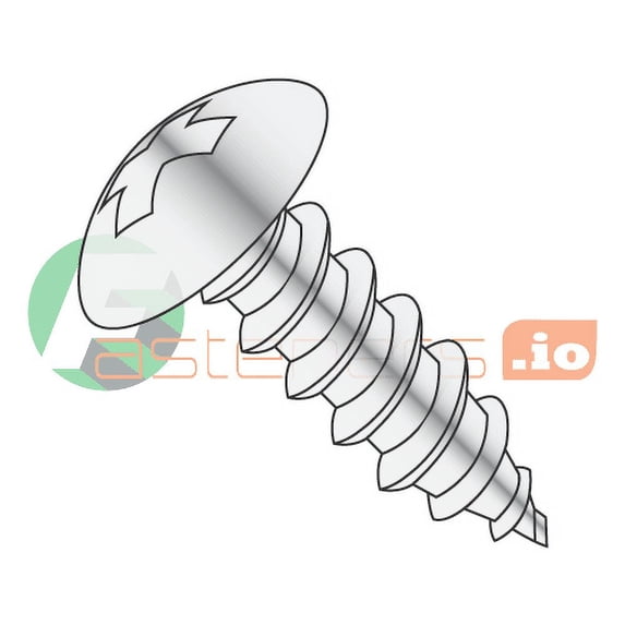 #8 x 1/2" Type AB Self-Tapping Screws / Phillips / Truss Head / Steel / Chrome (Quantity: 7,000 pcs)