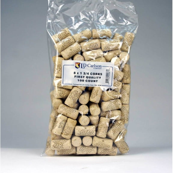 #8 x 1-3/4 First Quality Straight Wine Corks 100/Bag