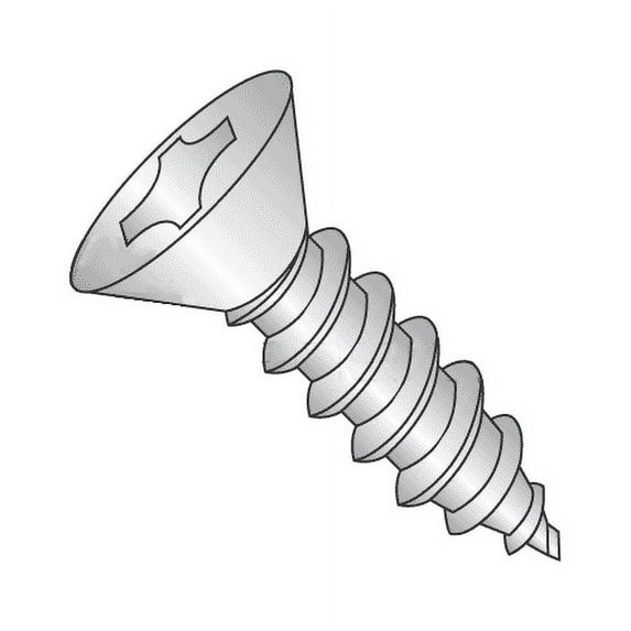 #8 x 1 3/4" Type A Self-Tapping Screws / Phillips / Flat Head / Stainless Steel 316 (Quantity: 500 pcs)