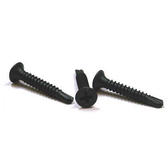 #8 x 1 5/8" Self-Drilling Drywall Screws / Phillips / Bugle Head / Steel / Black Phos - 2000 Piece Carton