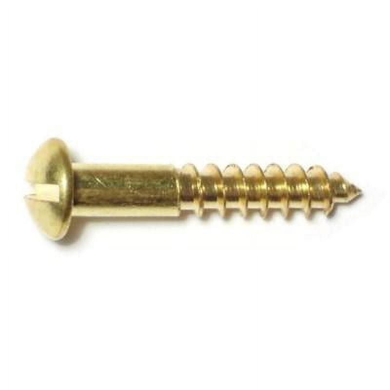 #8 x 1" Brass Slotted Round Head Wood Screws WSRB-159 (25 pcs.)