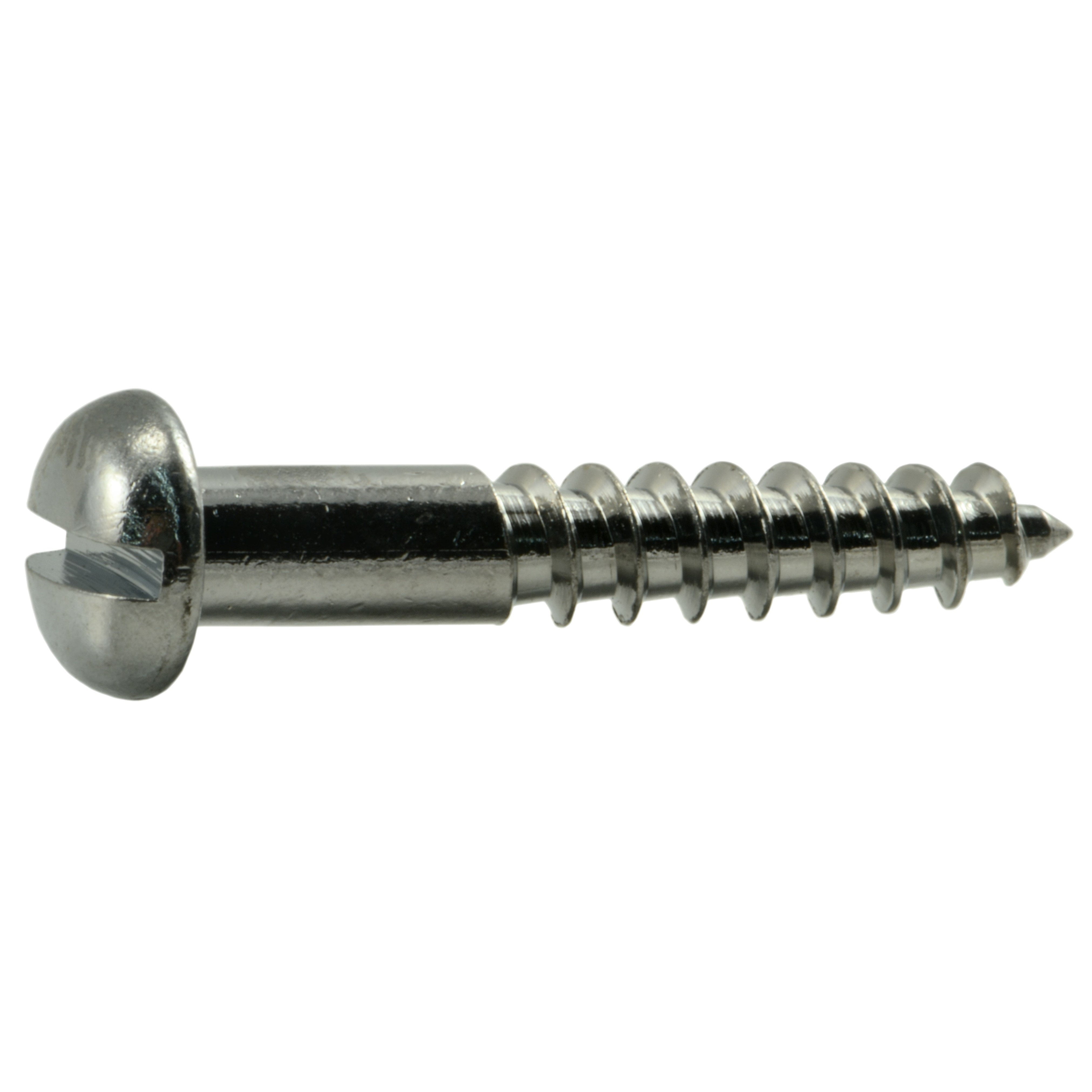 #8 x 1" Brass Slotted Round Head Wood Screws WSRB-162 (30 pcs.)
