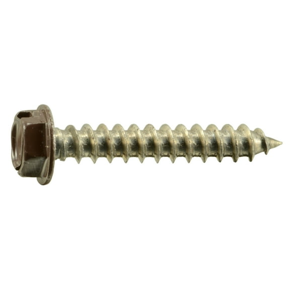 #8 x 1" Brown 18-8 Stainless Hex Head Sheet Metal Screws SMSHSS-342 (40 pcs.)