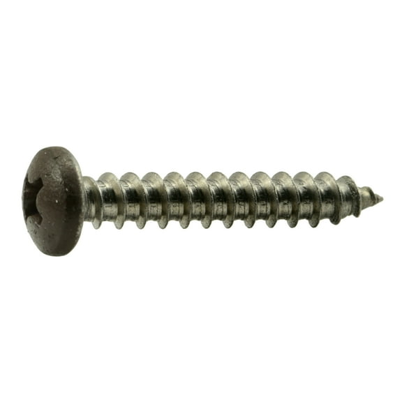 #8 x 1" Brown Painted 18-8 Stainless Steel Phillips Pan Head Sheet Metal Screws SMSPSS-582