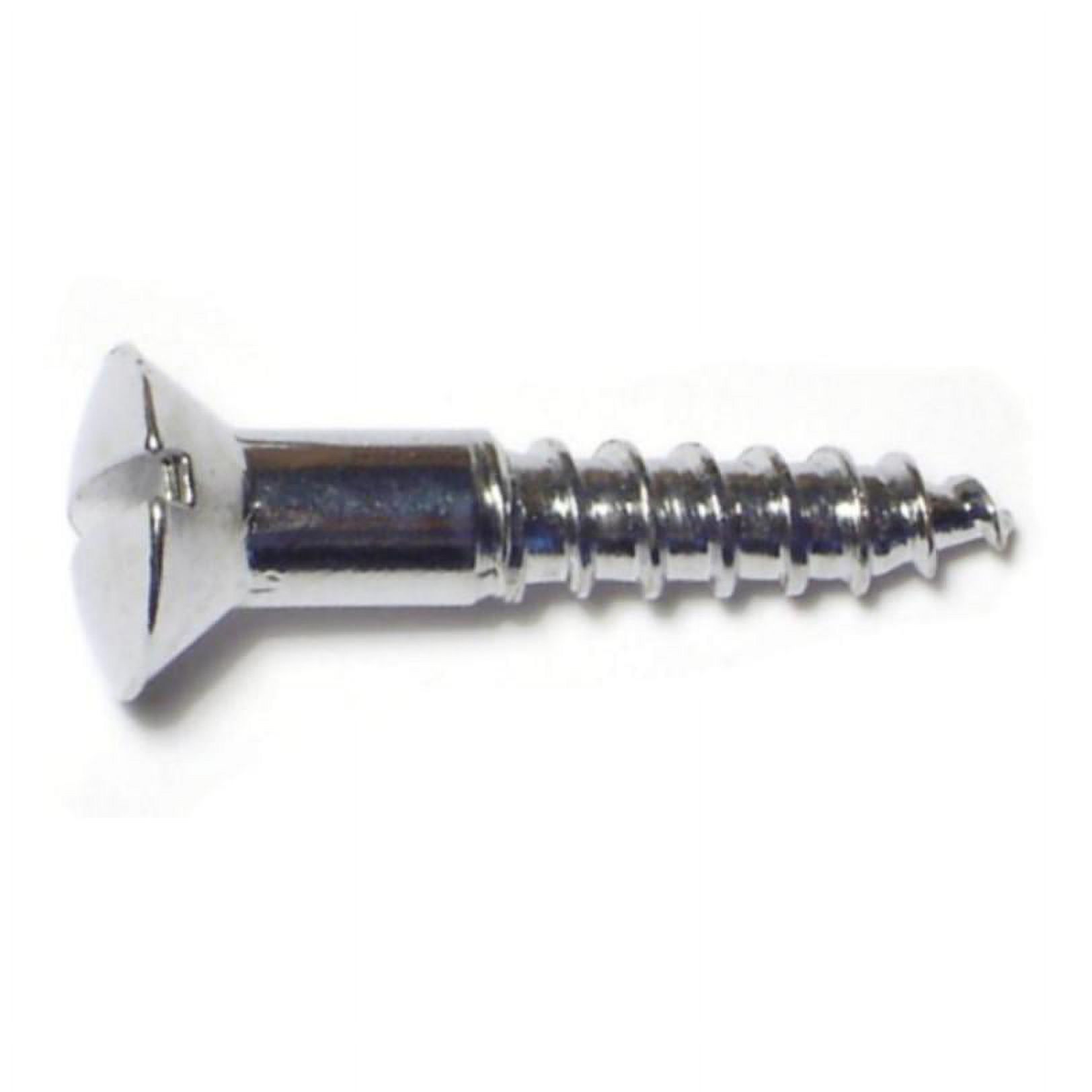 #8 x 1" Chrometint Brass Slotted Oval Head Wood Screws WSOB-137 (30 pcs.)