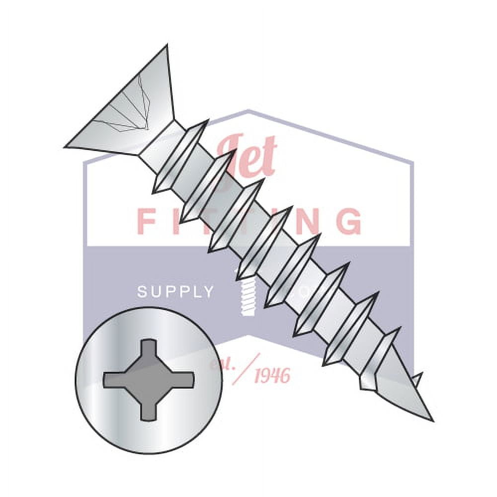 8 x 1" Deep Thread Wood Screws Square Drive Flat Head No Nibs Steel Zinc (Quantity