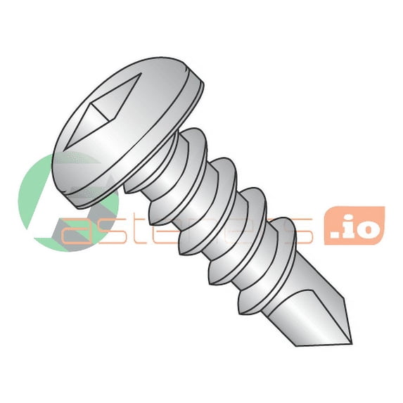 #8 x 1" Self-Drilling Screws / Square / Pan Head / 18-8 Stainless Steel / #2 Drill Point (Quantity: 1,300 pcs)