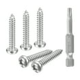 thumbnail image 1 of #8 x 1" Torx Security Screws, 30Pack Button Head, Self Tapping Screws, 304 Stainless Steel, with Bit T20, 1 of 6