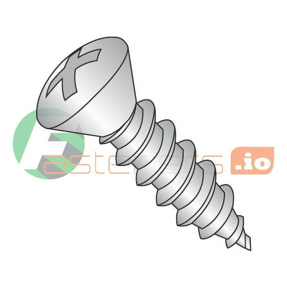 #8 x 1" Type A Self-Tapping Screws / Phillips / Oval Head / 18-8 Stainless Steel (Quantity: 4,000 pcs)